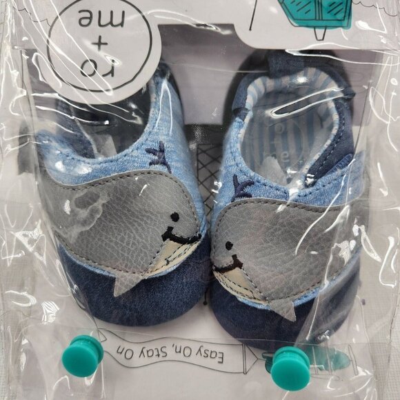 Ro+Me By Robeez Baby Slip On Crib Shoes Gray Whale Booties Size 0-6 M - Picture 2 of 4
